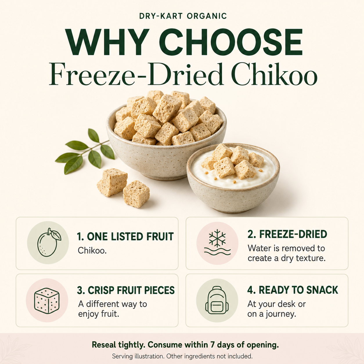 Dry-Kart Organic freeze dried chikoo — why choose