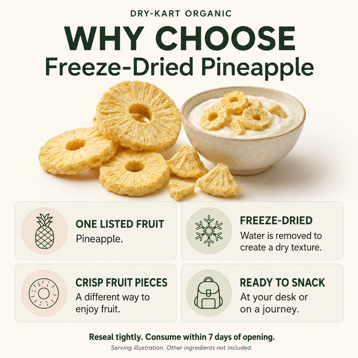 Dry-Kart Organic freeze dried pineapple — why choose