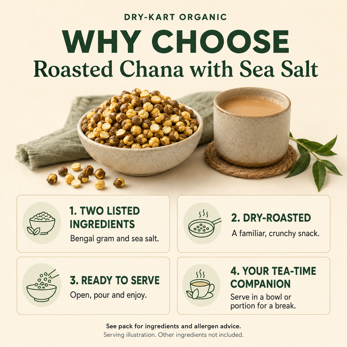 Dry-Kart Organic roasted chana — why choose
