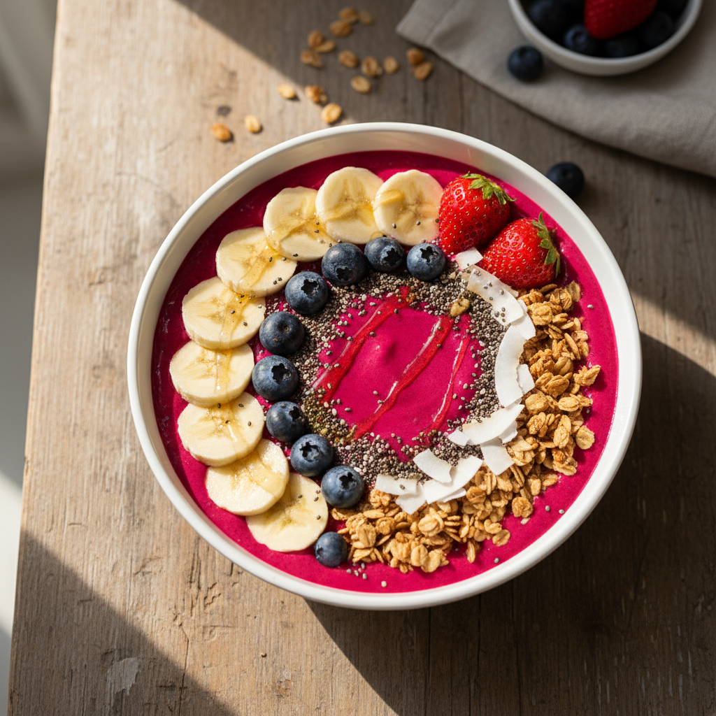 Healthy Beetroot Smoothie Bowl Recipe | Ready in 5 Minutes | Dry Kart Organic