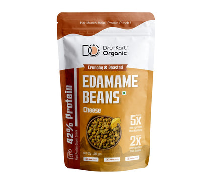Front of the Dry-Kart Organic Roasted Edamame Beans Cheese 100 g pouch.