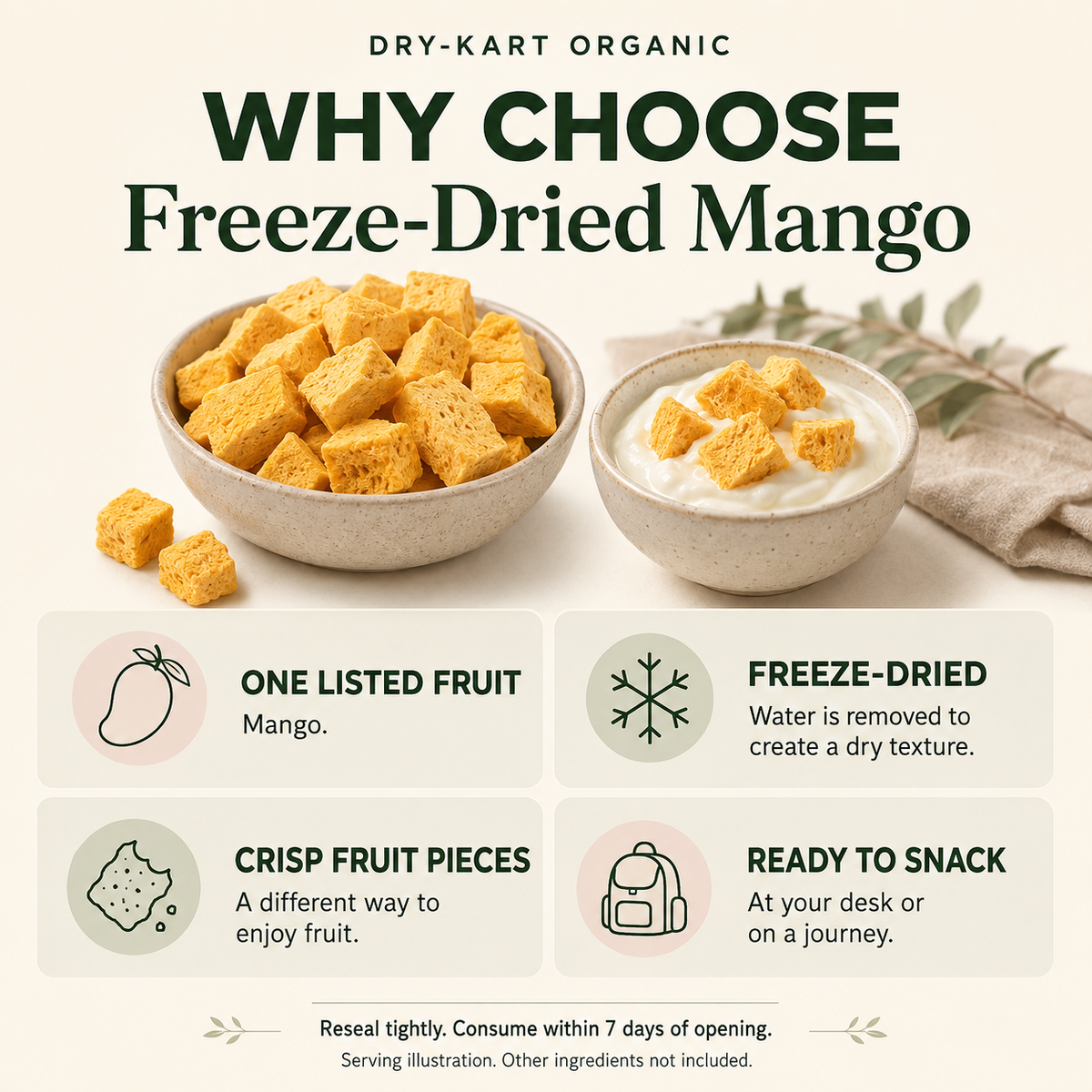 Dry-Kart Organic freeze dried mango — why choose