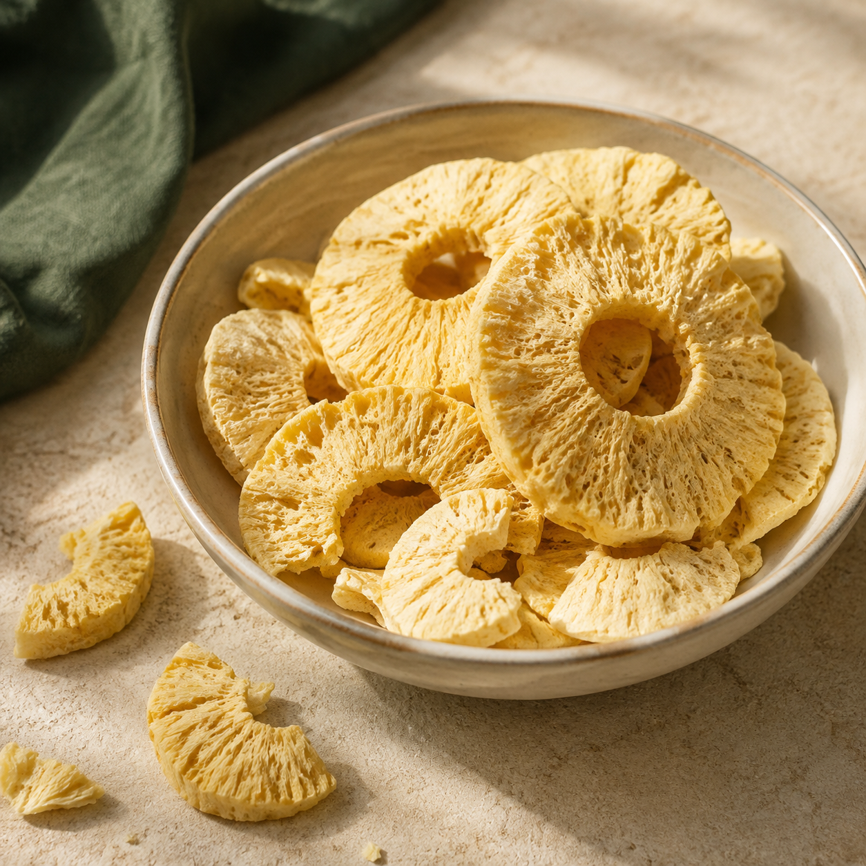 Dry-Kart Organic freeze dried pineapple — unpacked