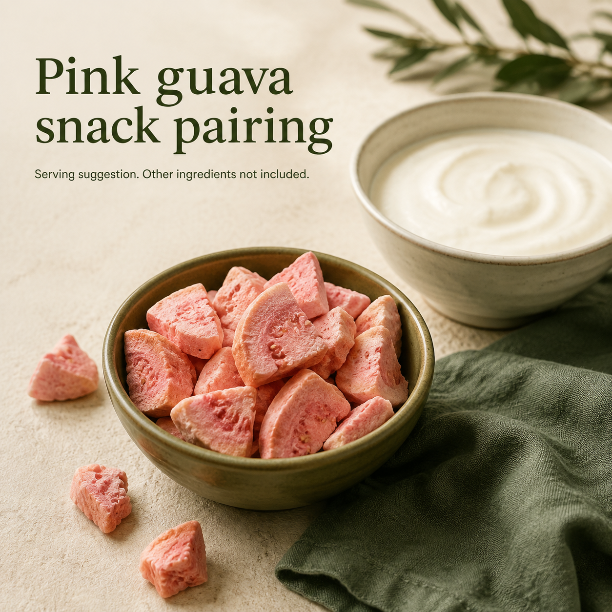 Dry-Kart Organic freeze dried pink guava — serving