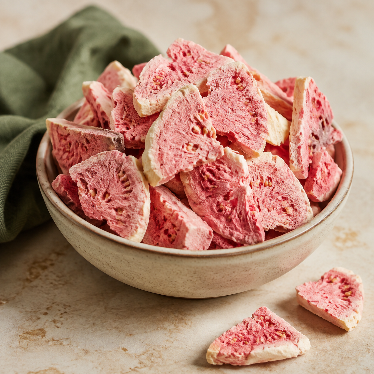 Dry-Kart Organic freeze dried pink guava — unpacked