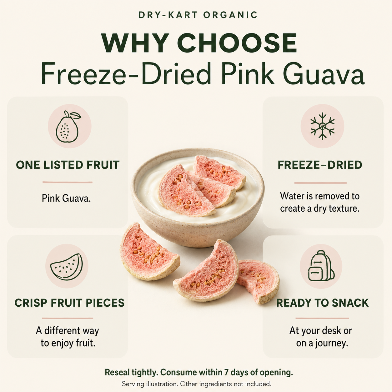 Dry-Kart Organic freeze dried pink guava — why choose