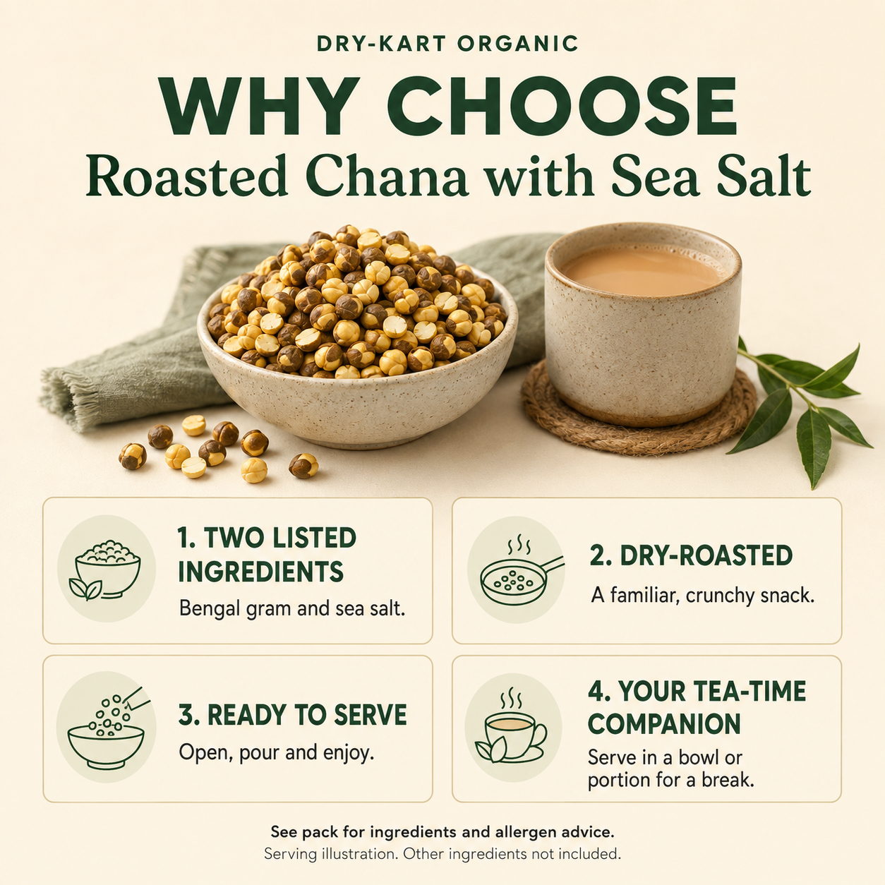 Dry-Kart Organic roasted chana — why choose