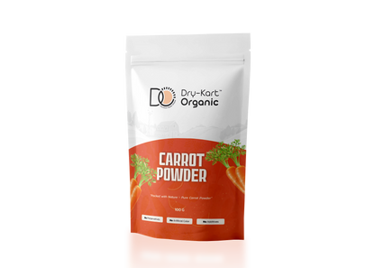 Dry-Kart Organic carrot powder, 100 g pouch, original front view