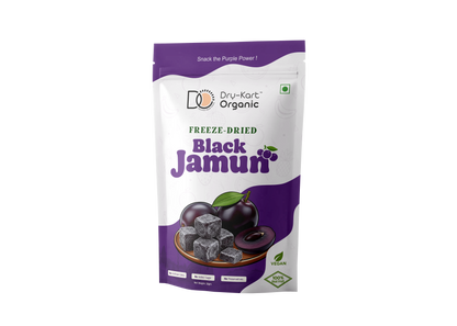 Dry-Kart Organic freeze dried black jamun, 32 g pouch, original front view
