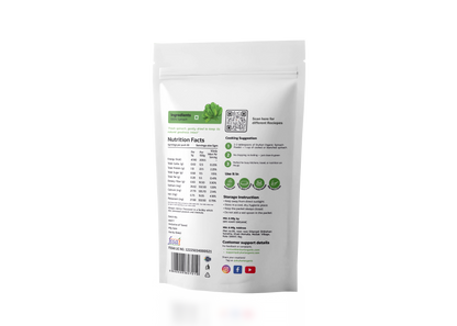 Dry-Kart Organic spinach powder, 100 g pouch, original back view