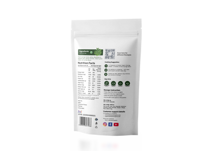 Dry-Kart Organic moringa powder, 100 g pouch, original back view