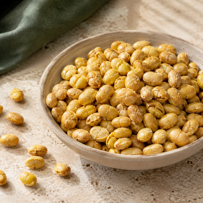 Roasted Edamame Beans — Cheese | 250 g PET jar — product and serving information