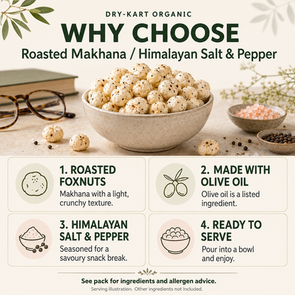 Roasted Makhana — Himalayan Salt & Pepper | 55 g PET jar — product and serving information